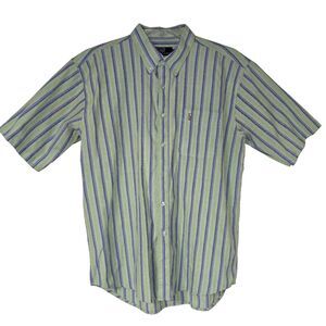 Polo Ralph Lauren Men's XL Green Striped Button Down 100% Cotton